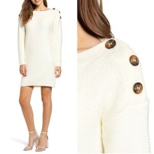 NEW Chriselle Lim Sawyer Sweater Dress Ivory XS